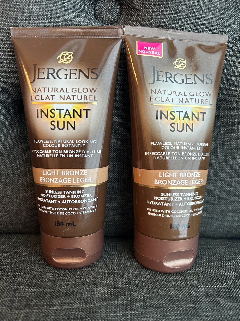 NEW 🆕 TWO Jergens Natural Glow Instant Sun Light Bronze Sunless Tanning Bronzer